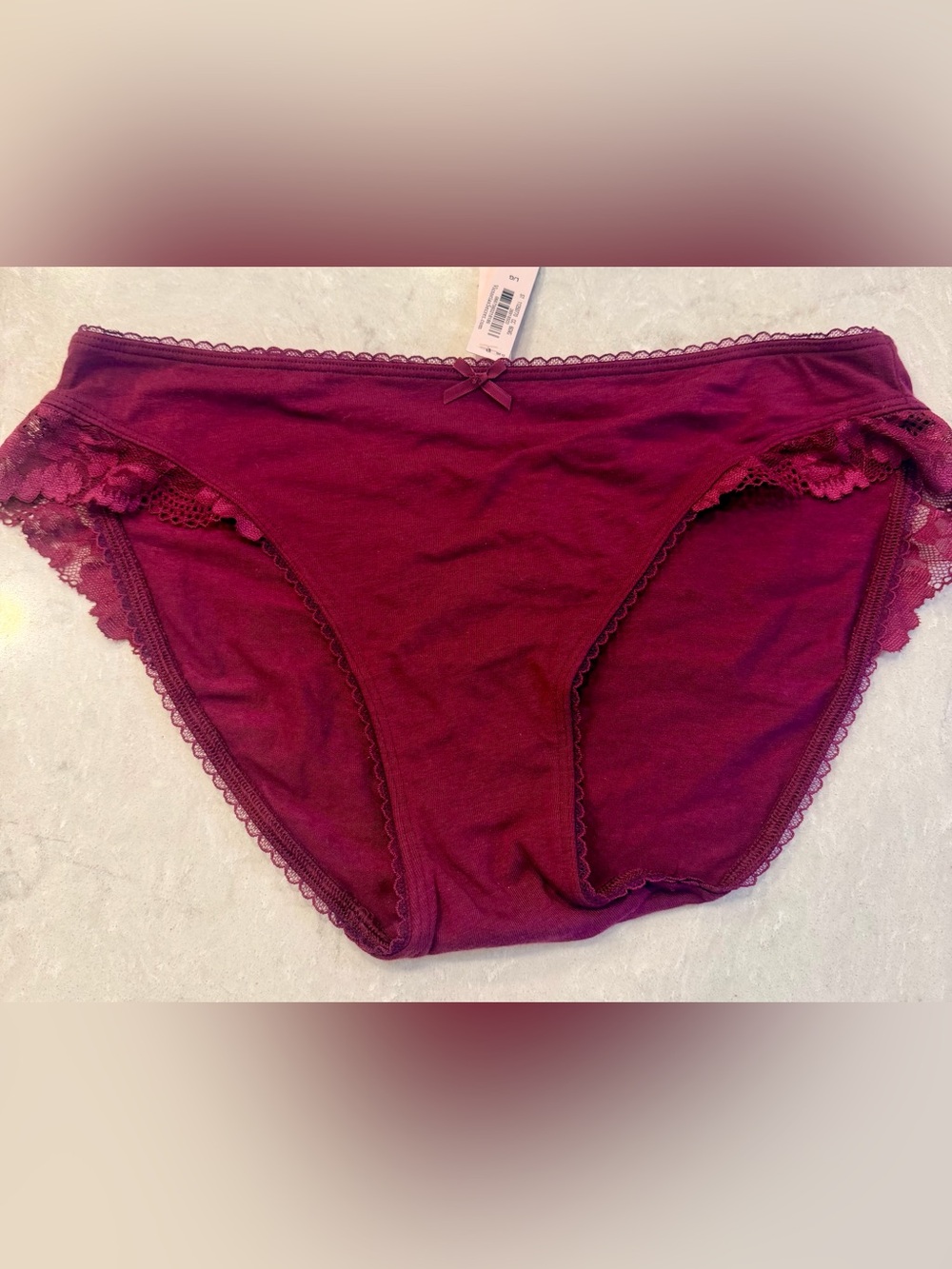 Brand New Victoria's Secret side Lace-Panel Bikini Briefs in a Wine color